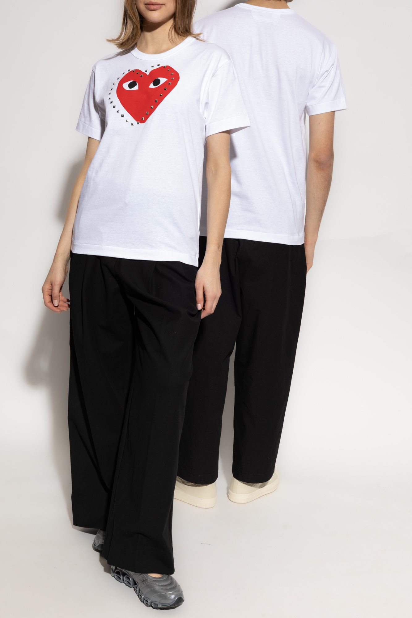 White T-shirt with studs Comme des Garçons Play - Vitkac AS